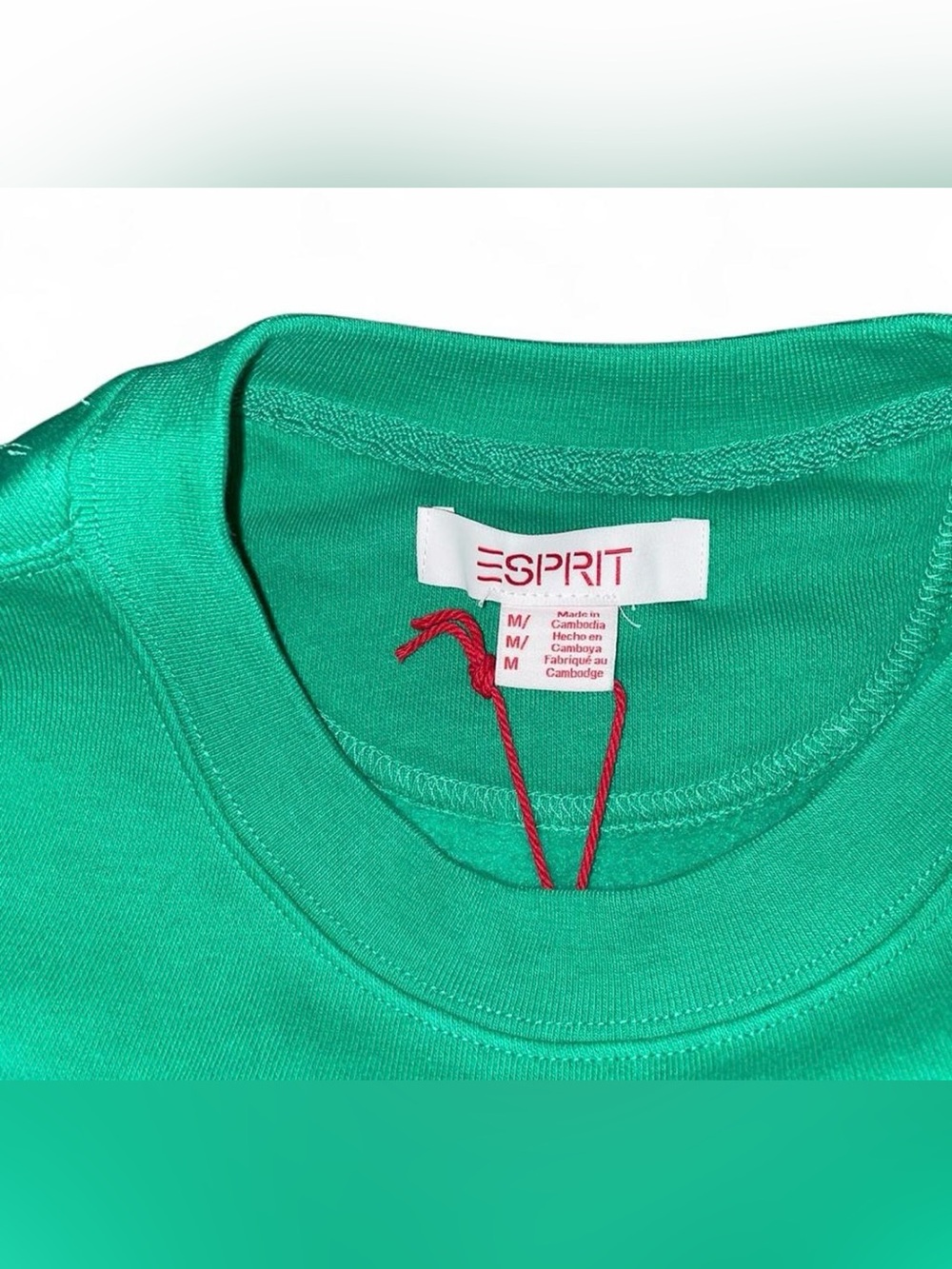 NWT Esprit Retro Logo Embroidered Crew Sweatshirt Vintage 80s Cozy Pullover - Picture 3 of 5